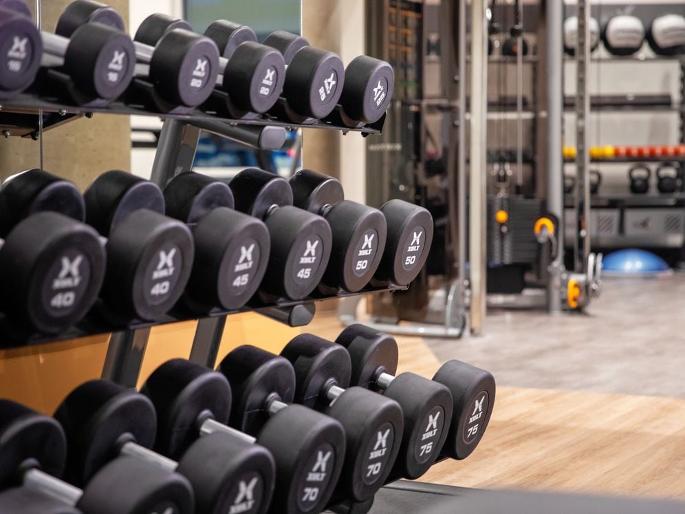 Fitness center with strength equipment