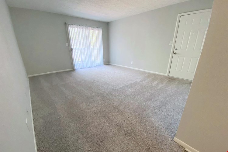 Spacious living rooms with plush, neutral carpeting and large windows.