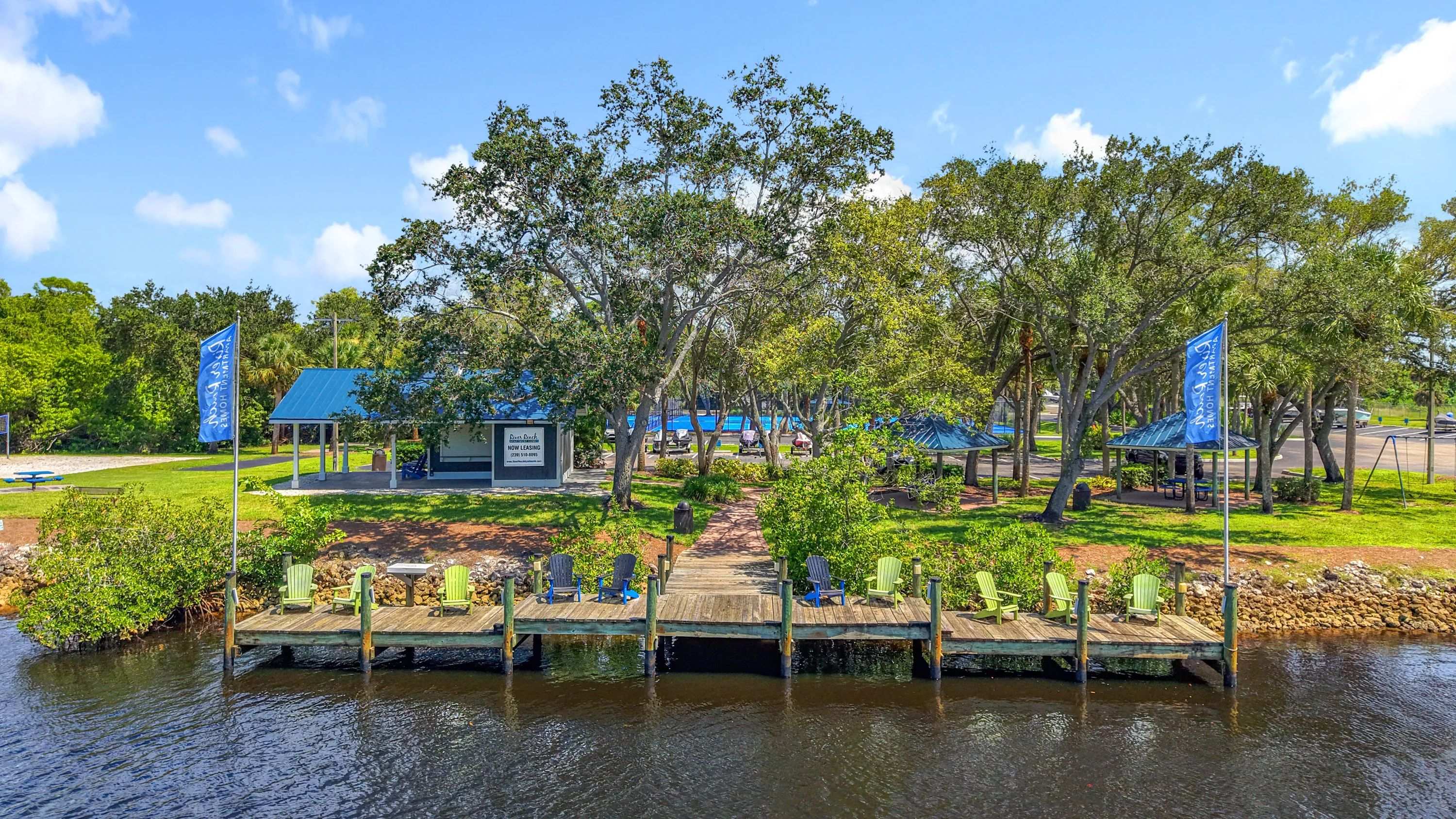 Take in tranquil river views from the community dock and waterfront pavilion—perfect for morning coffee or afternoon sunsets.