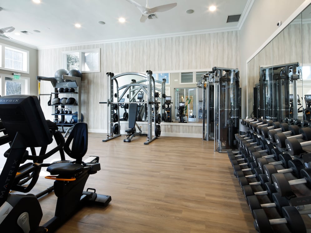 Fitness center with strength and cardio equipment