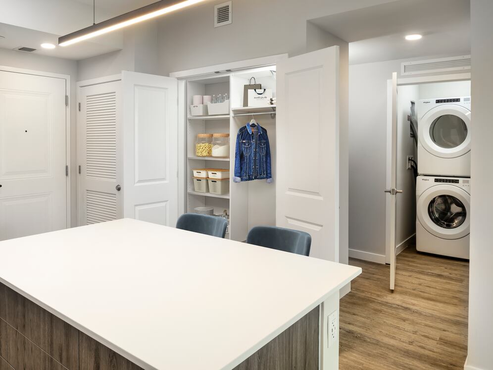 Upgrade Collection II One-bedroom apartment with hallway closet and stacked washer/dryer