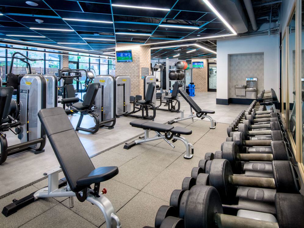 Fitness center with strength equipment