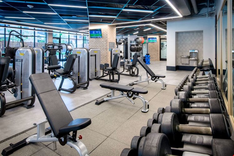 Fitness center with strength equipment