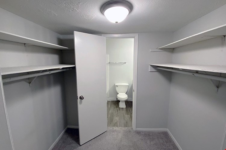 Our Whitlock floor plan offers a large walk-through closet in the master bedroom which leads to the master bathroom.