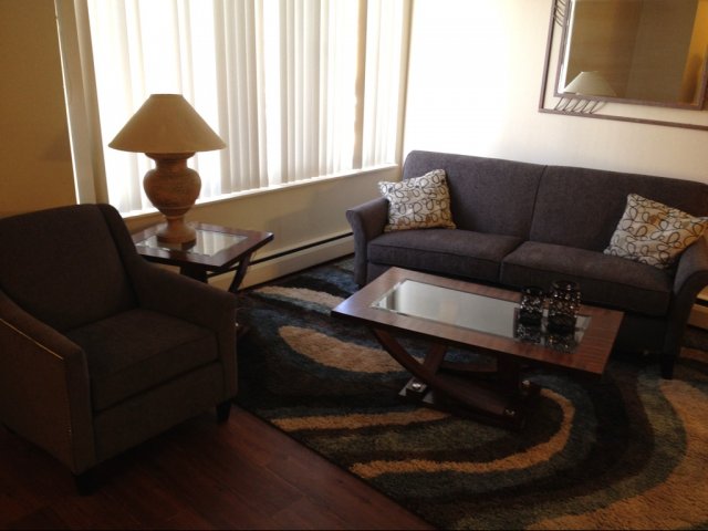 Living Room in 2 Bedroom w/ vinyl floors