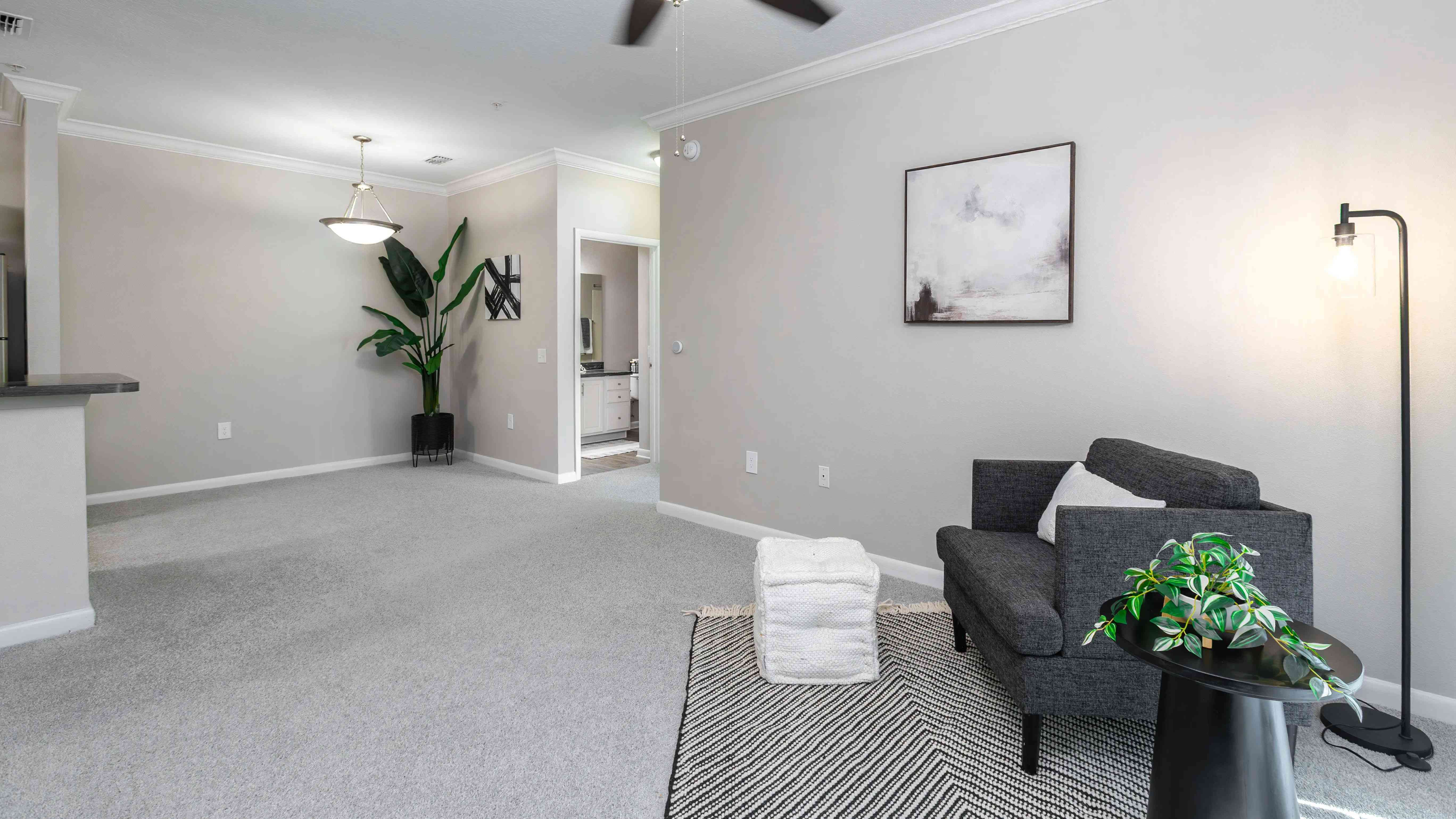 The open-concept design seamlessly connects your living and dining areas, making this space perfect for relaxing or entertaining.