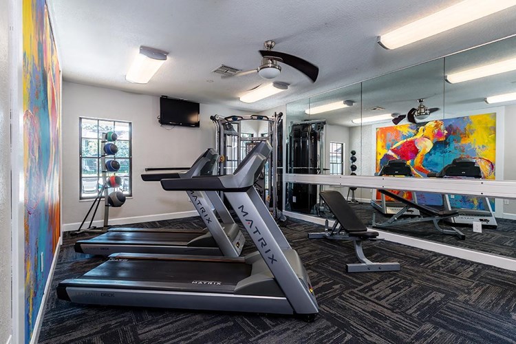 Our fitness center features both cardio and weight training equipment for your use.