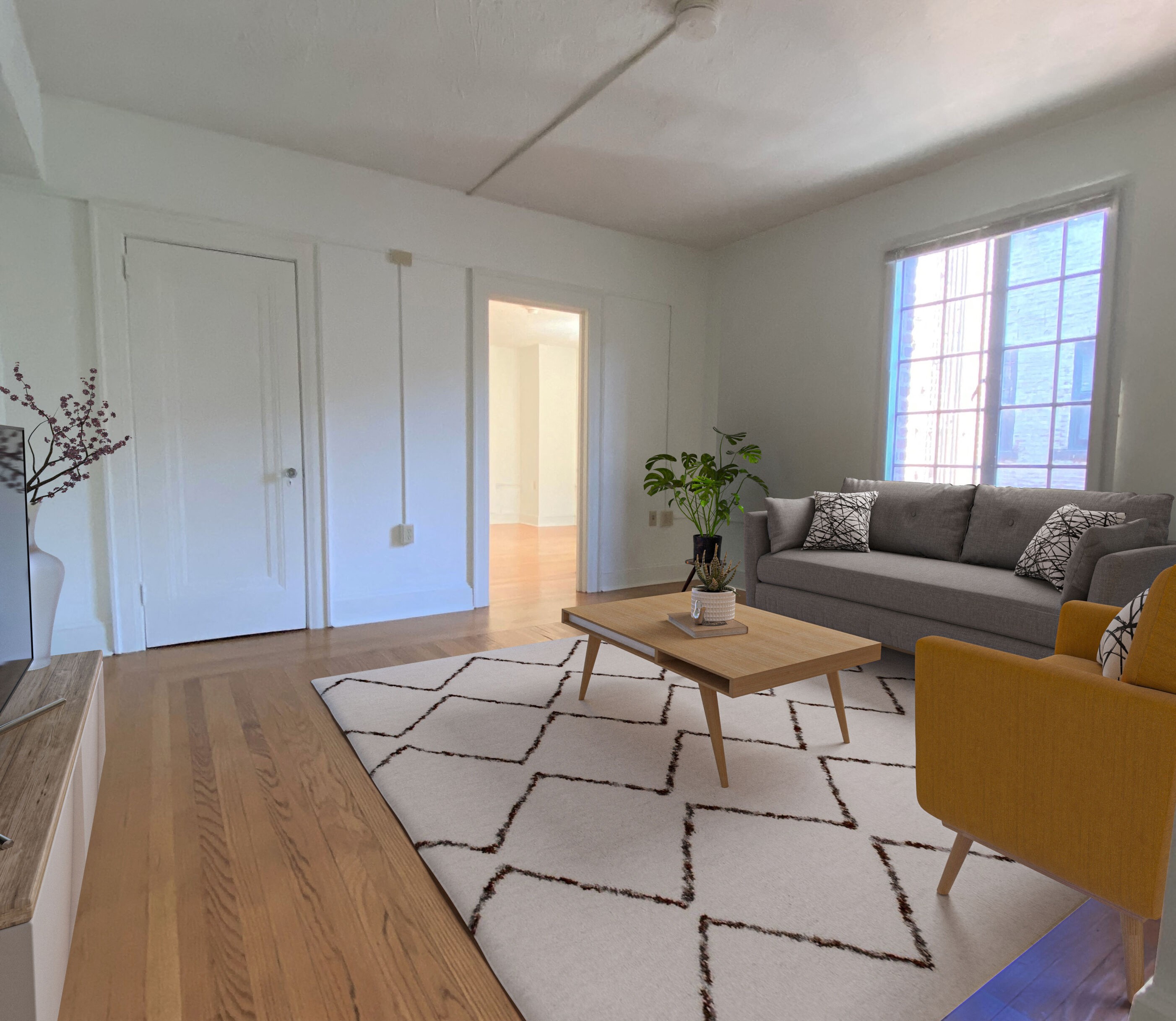 One Bedroom Living Room - 08 Floorplan