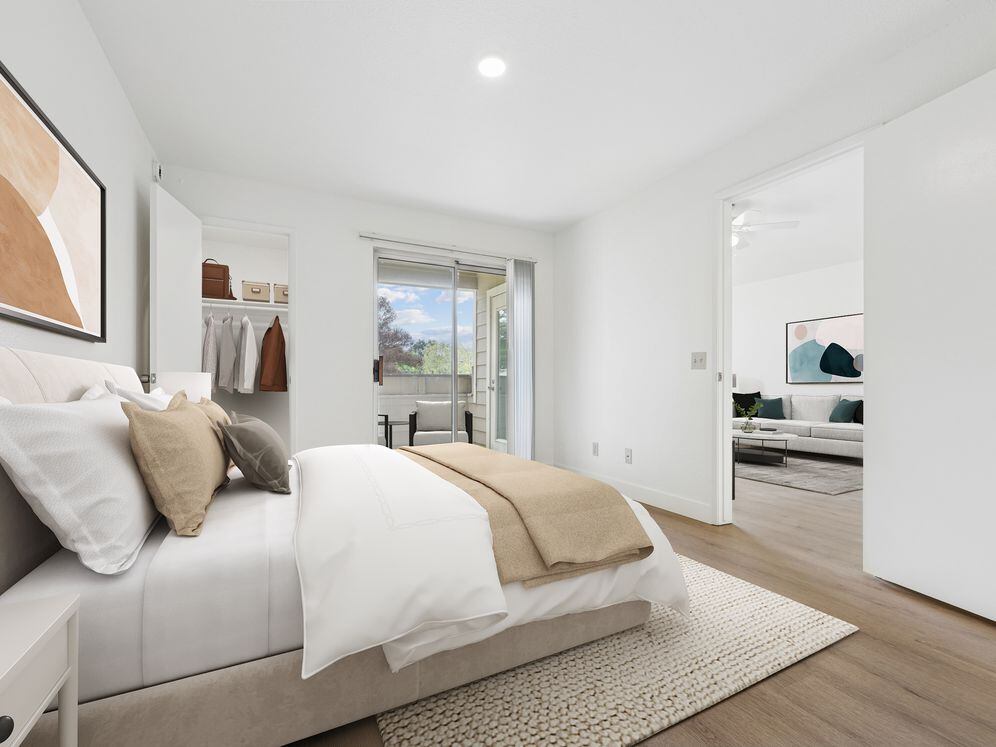 Upgraded Collection bedroom with hard surface flooring