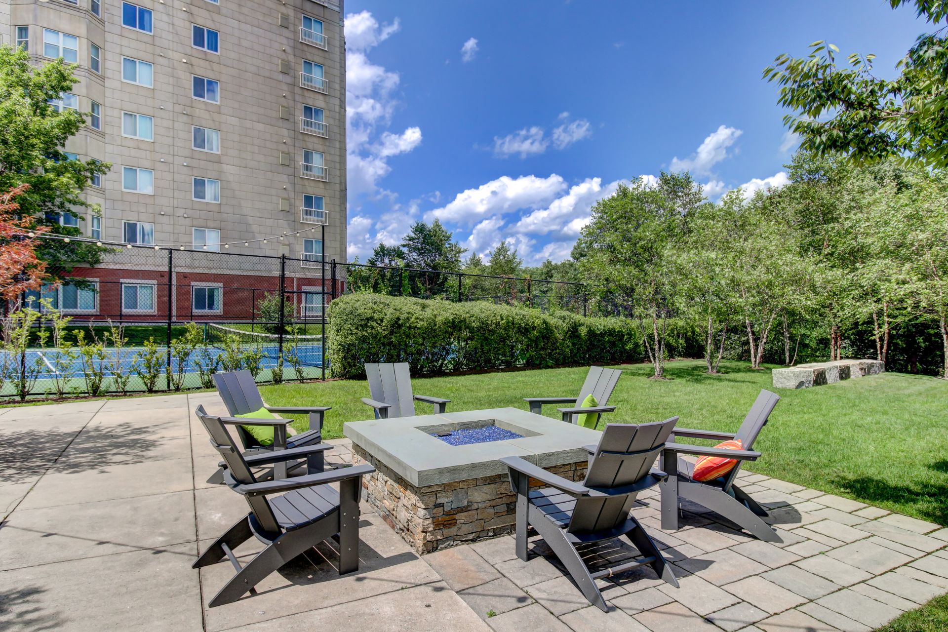 Outdoor Living Firepit and Green Space