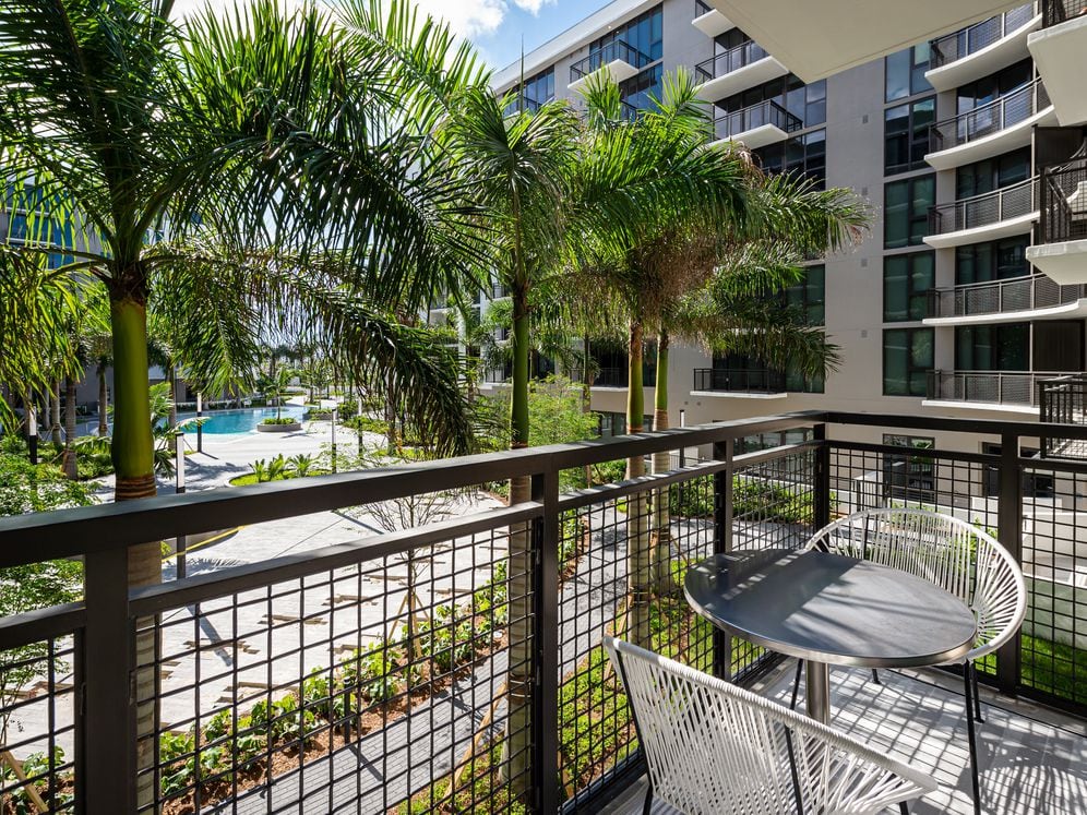 Balcony with courtyard view
