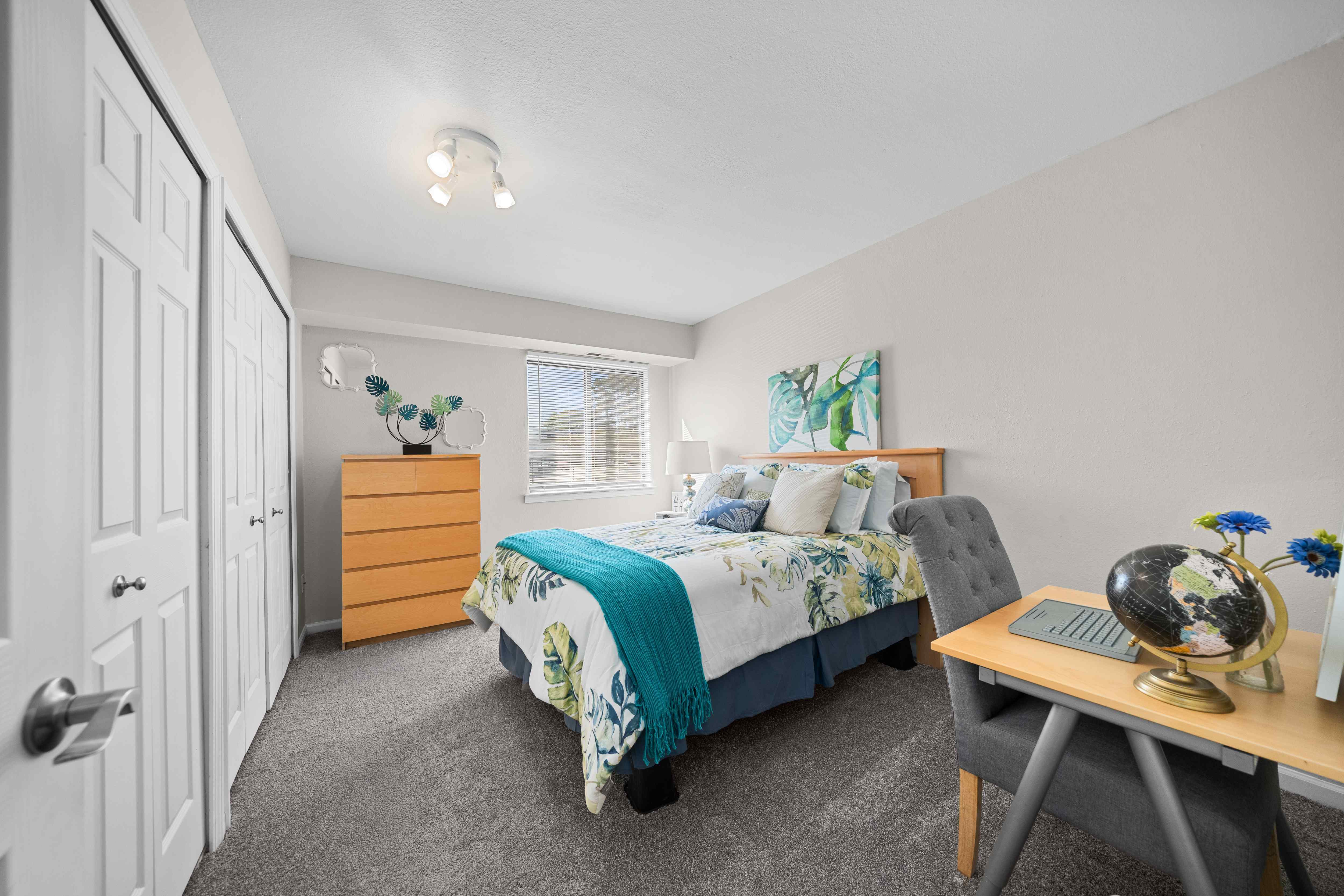 Spacious Bedroom walk-in closet at Three Oaks Apartments, Troy, Michigan