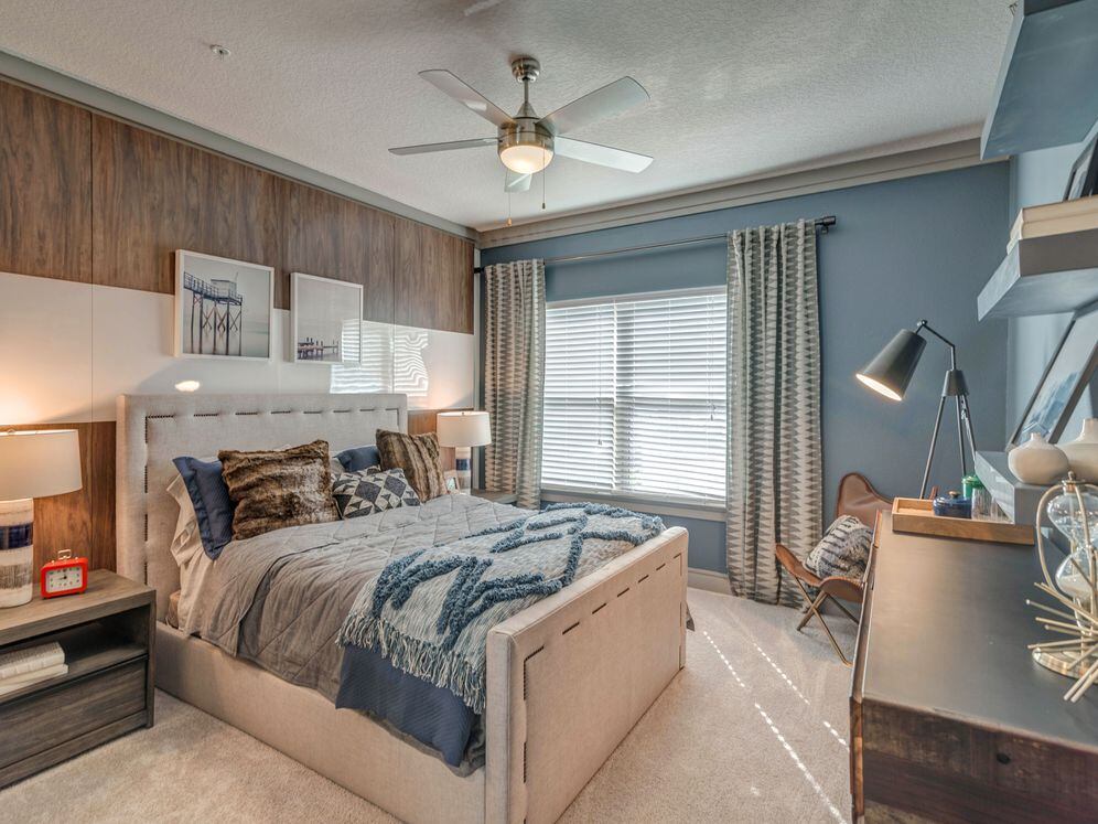 Bedroom with ceiling fan