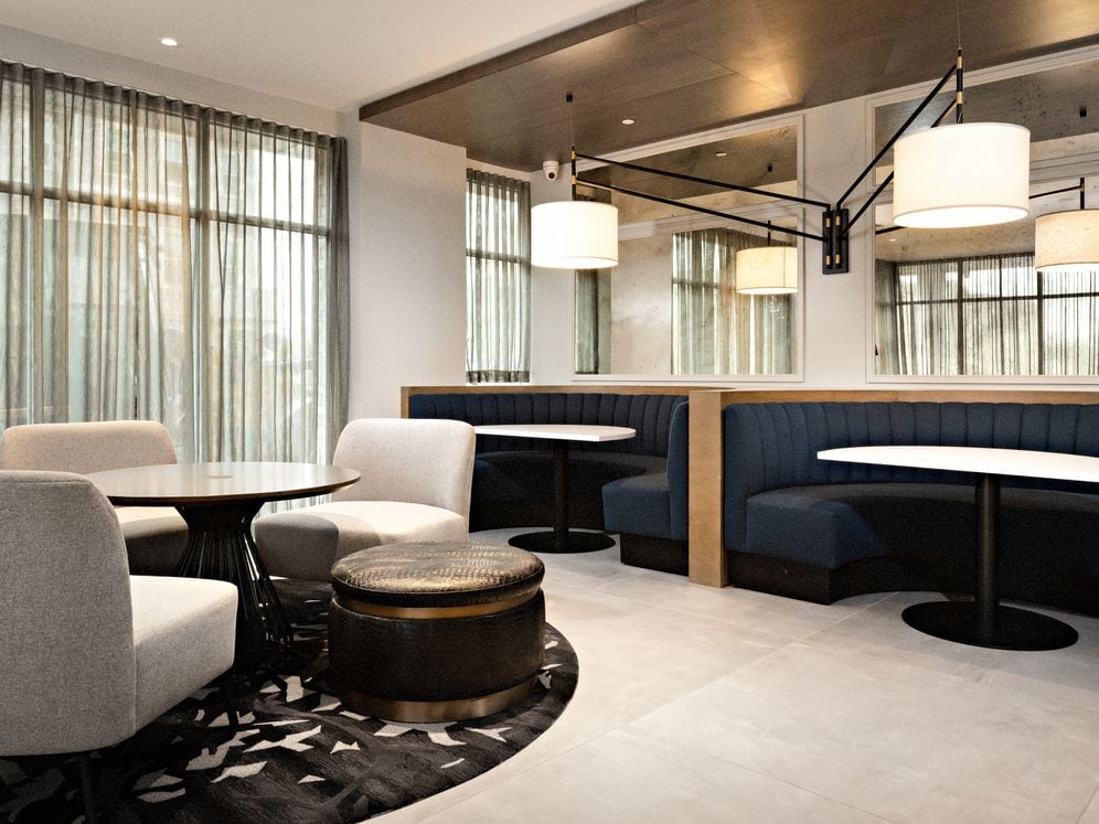 South Building Lounge with multiple seating areas