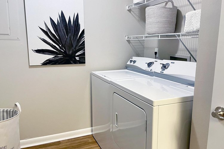 Every apartment home is furnished with a washer and dryer.