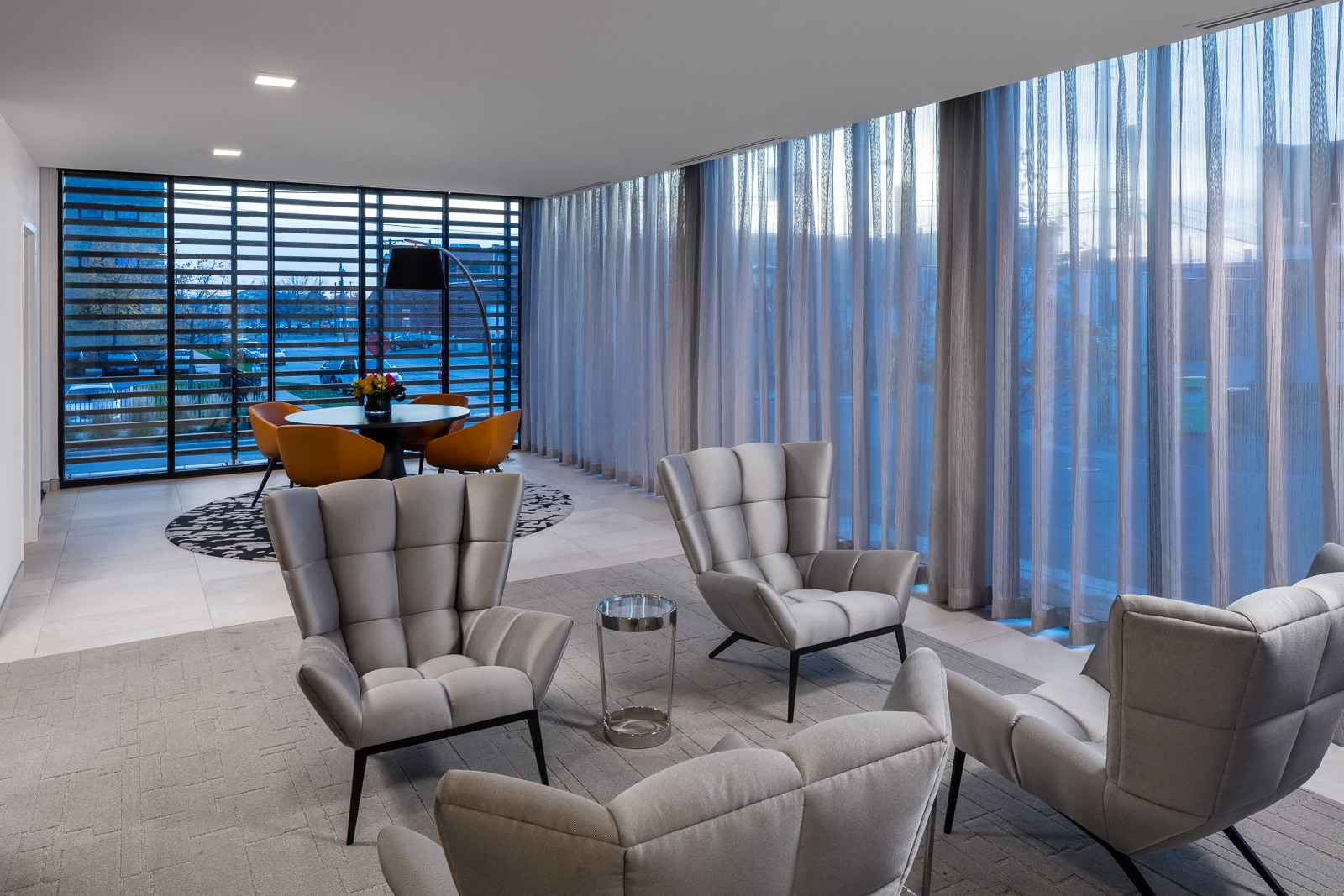 Hotel inspired lobby and reception area