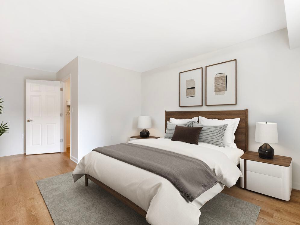 Renovated Package II bedroom with hard surface flooring