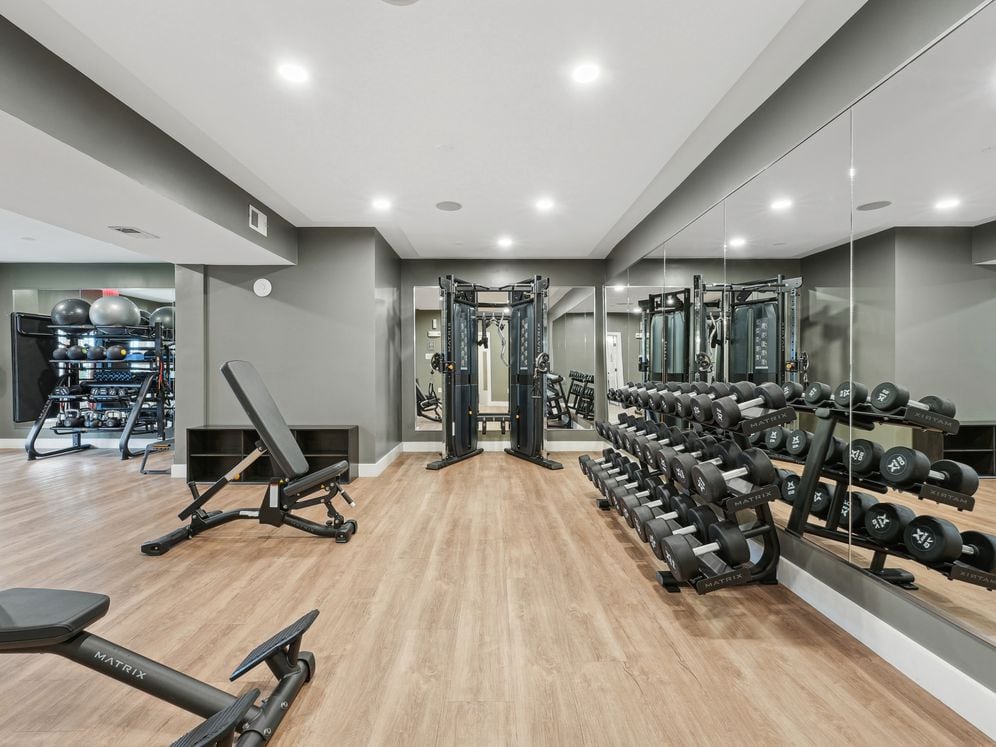 Fitness center with strength equipment