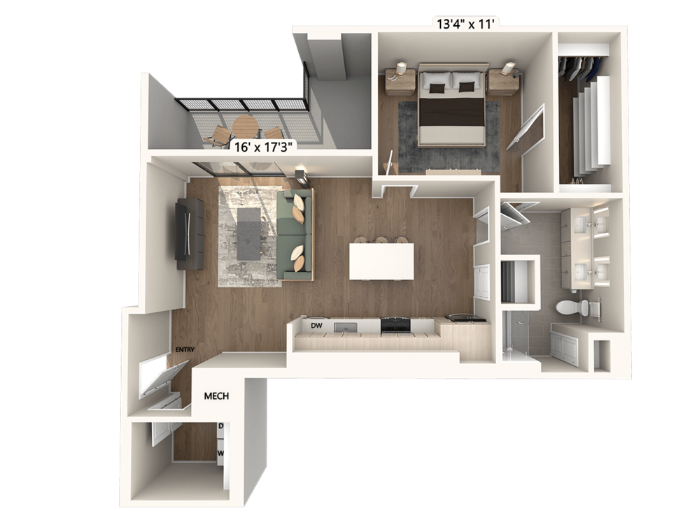 Upgrade Collection I | One-Bedroom, One-Bath (929 sq ft) A14