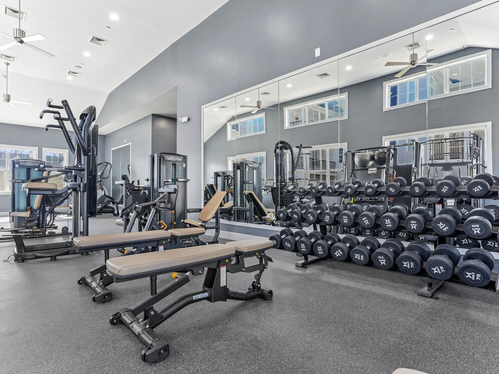 State-of-the-art fitness center with strength equipment