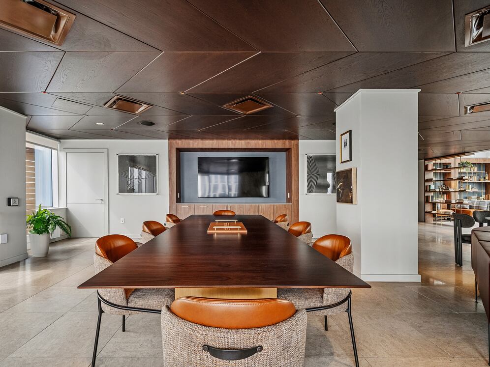 Rooftop lounge with coworking spaces