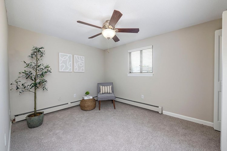 Our bedrooms feature multi-speed ceiling fans.