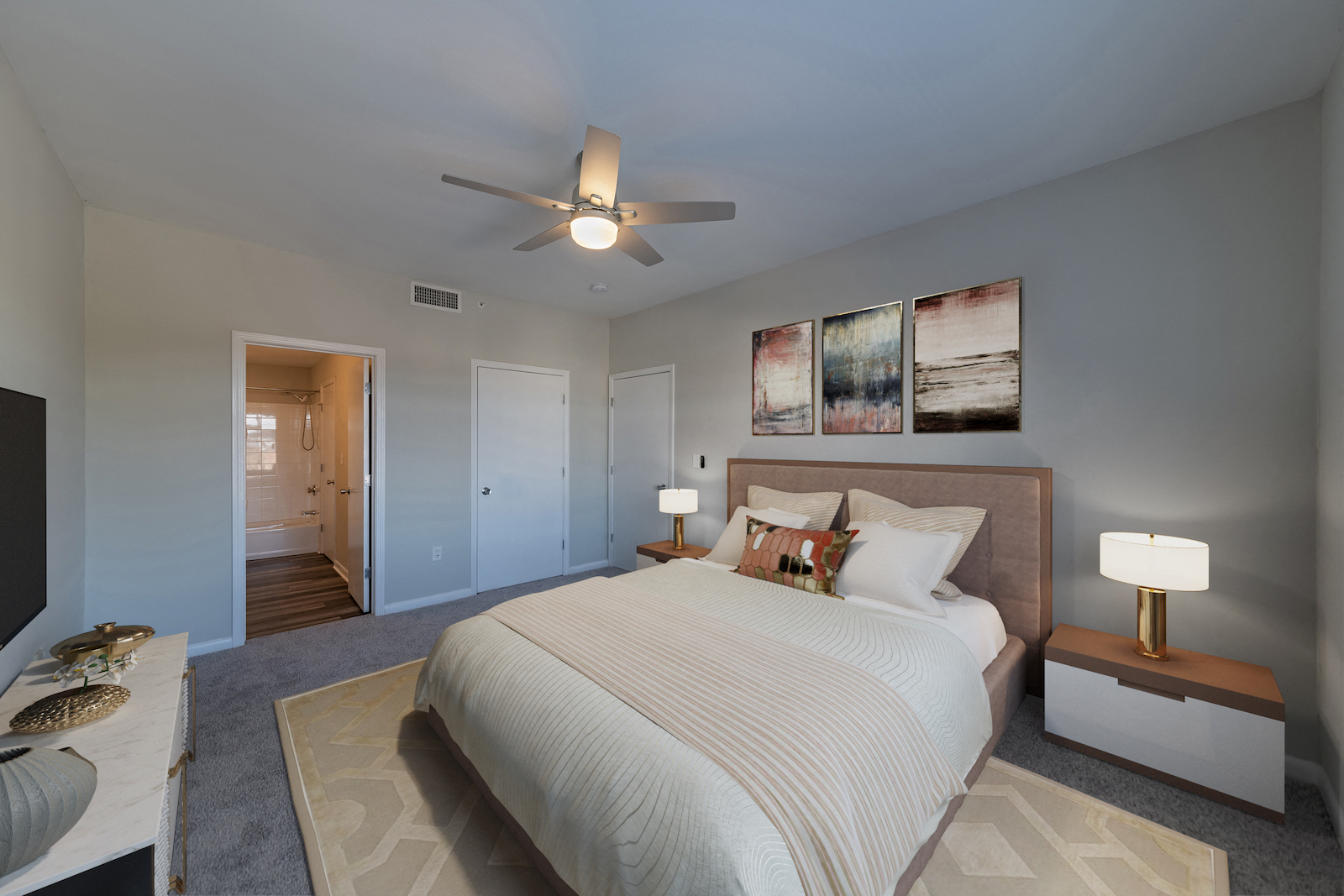 Spacious Bedrooms with Private Bath and Walk in Closet