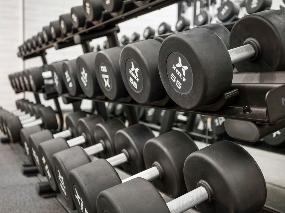 Fitness center with strength equipment