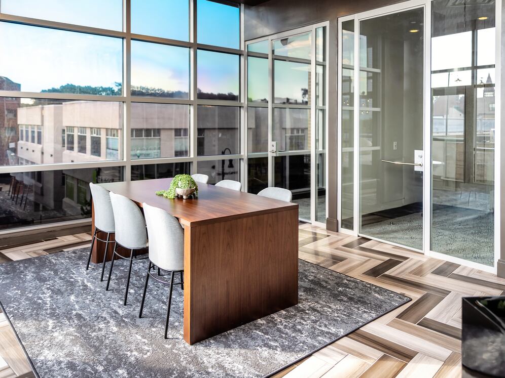 Resident lounge with coworking spaces