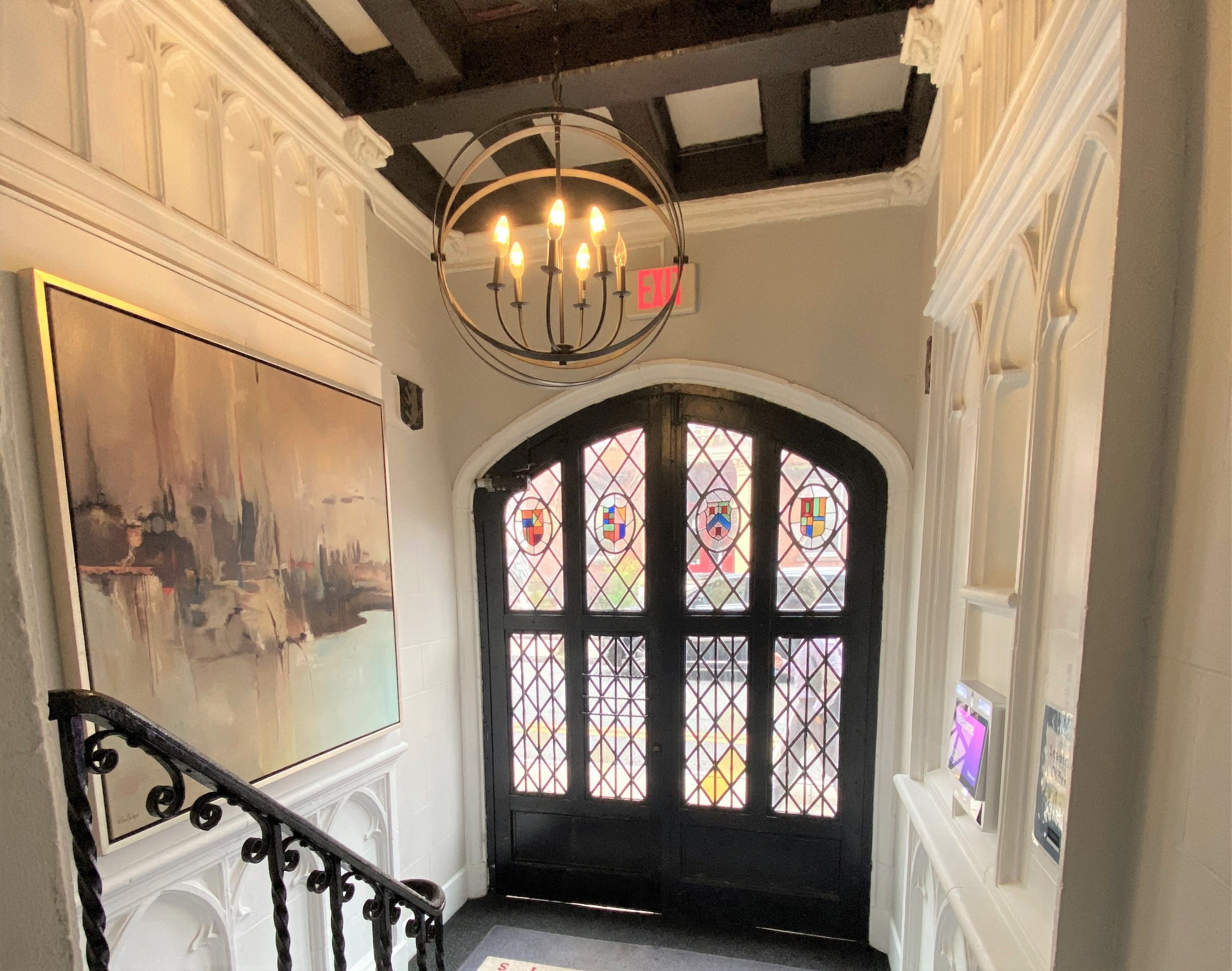 Historic Stained Glass Iron Doors of the Vestibule