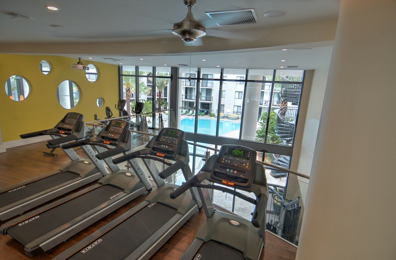 Treadmills with a Pool View