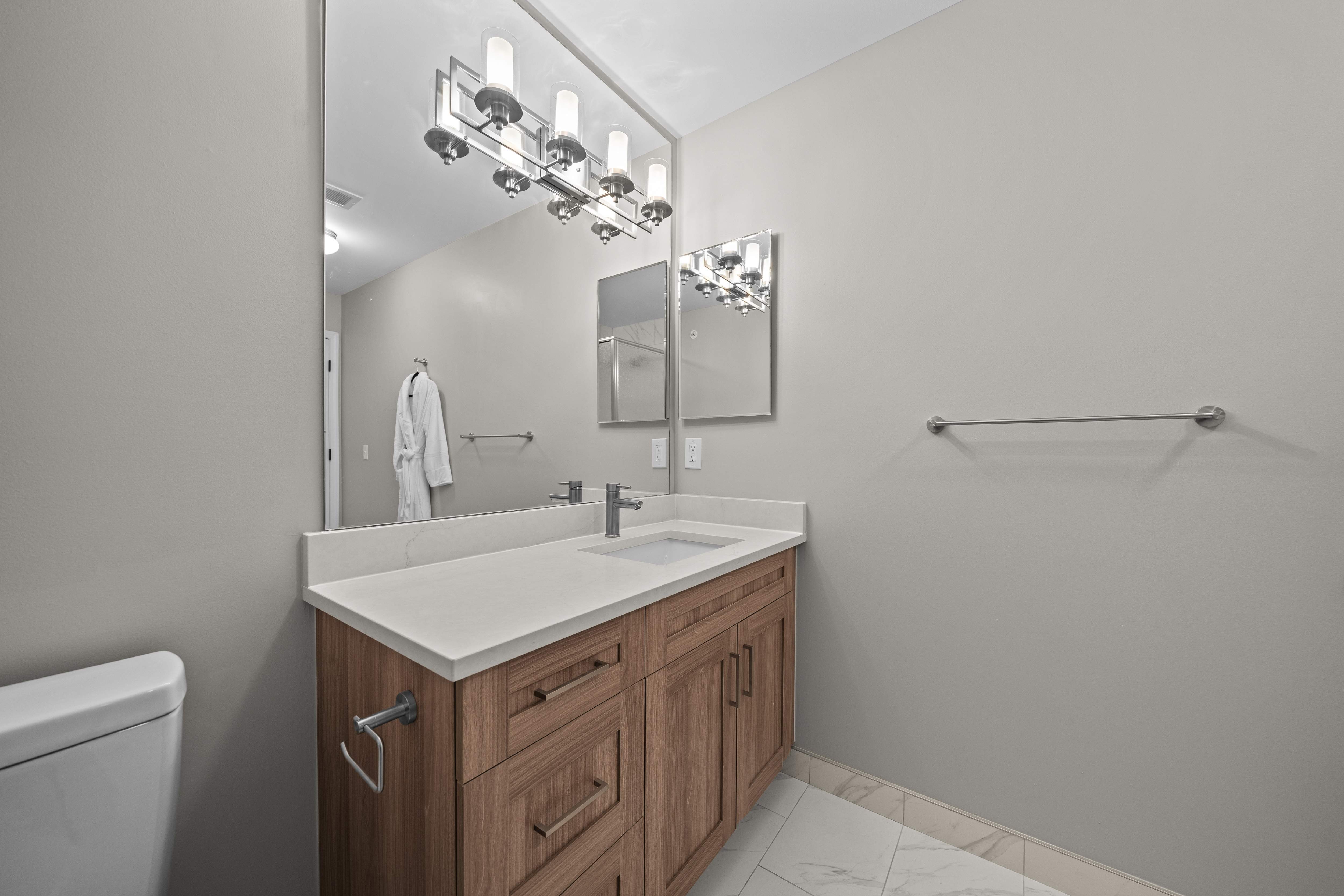 Upgraded bathroom at The Reserve at Prentiss Pointe Apartments