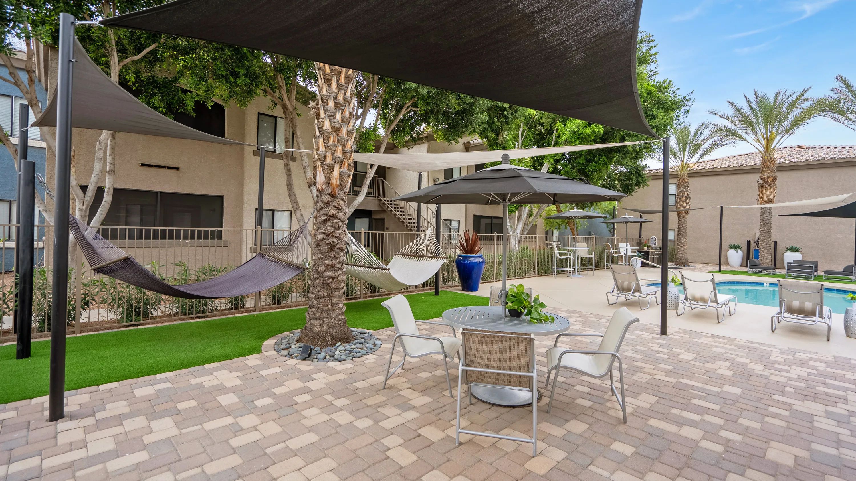 Unwind in style at our hammock garden, a perfect spot to rejuvenate. 