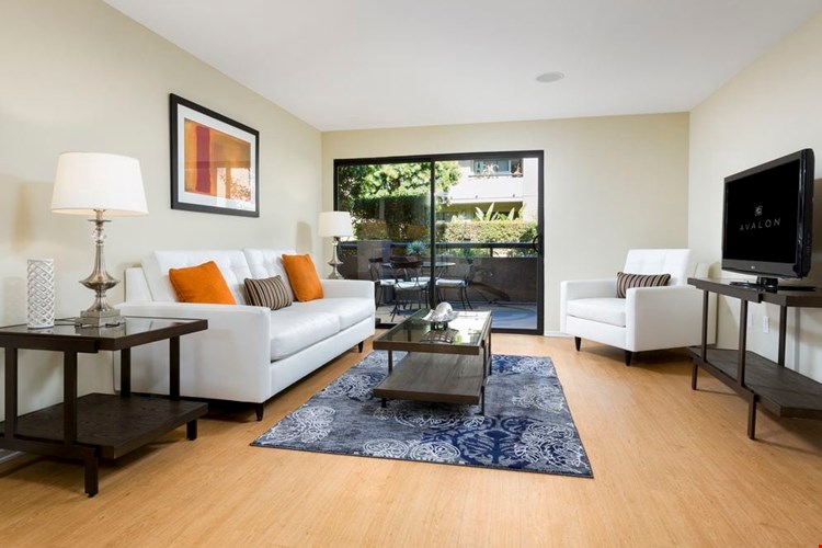Living room with hard surface flooring