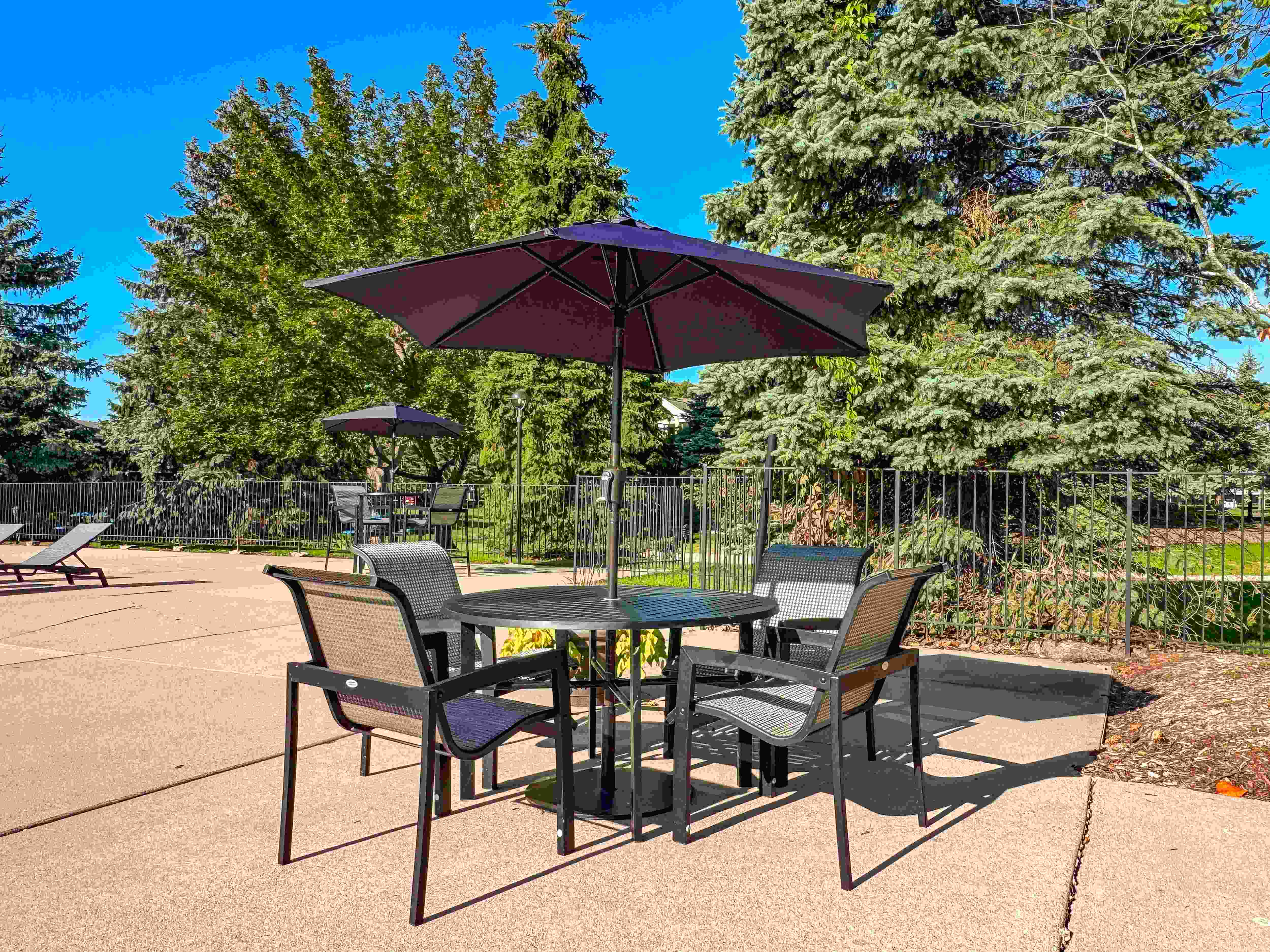 Heated pool and sauna at Prentiss Pointe Apartments in Harrison Township, MI