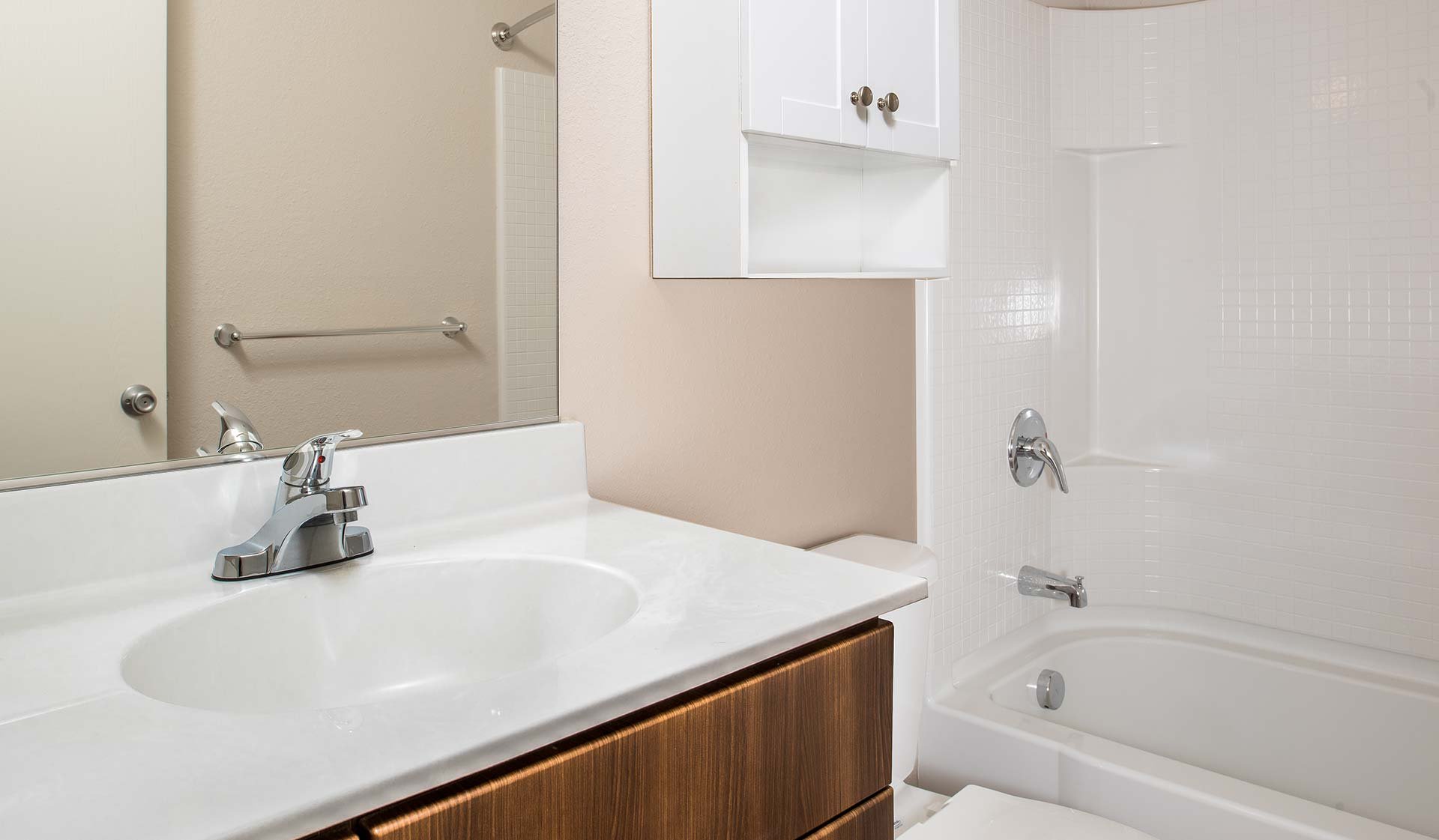 Renovated bathroom with stylish new features