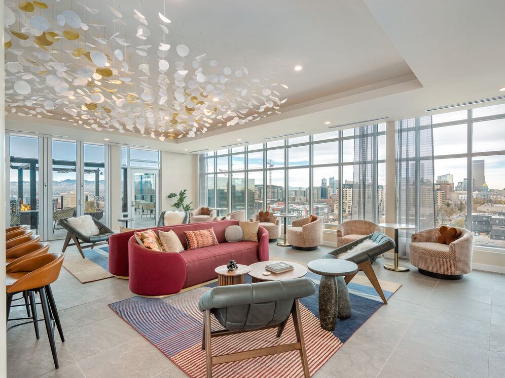 Rooftop sky lounge with seating