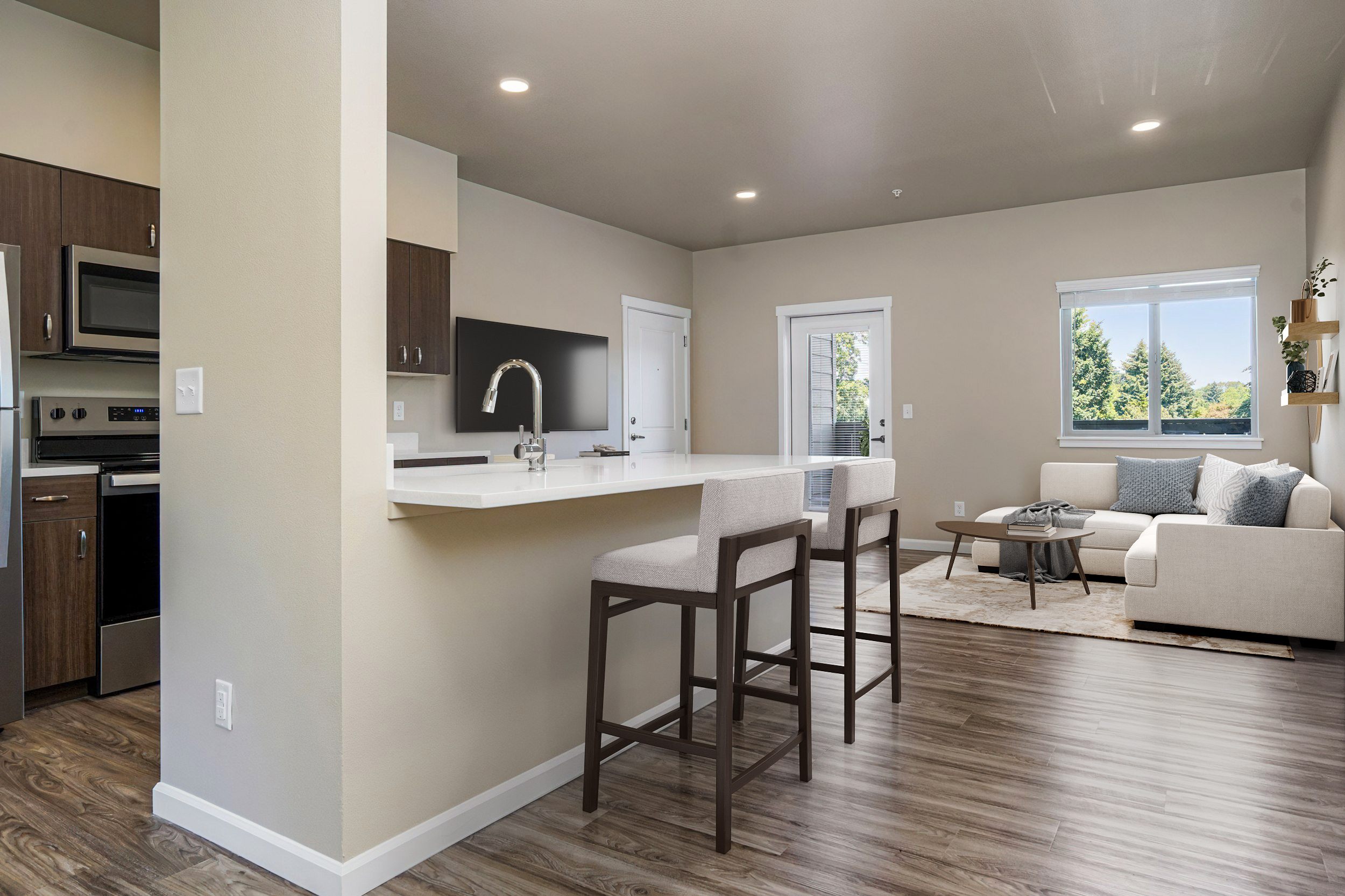 Bar-height countertops perfect for bar stool seating