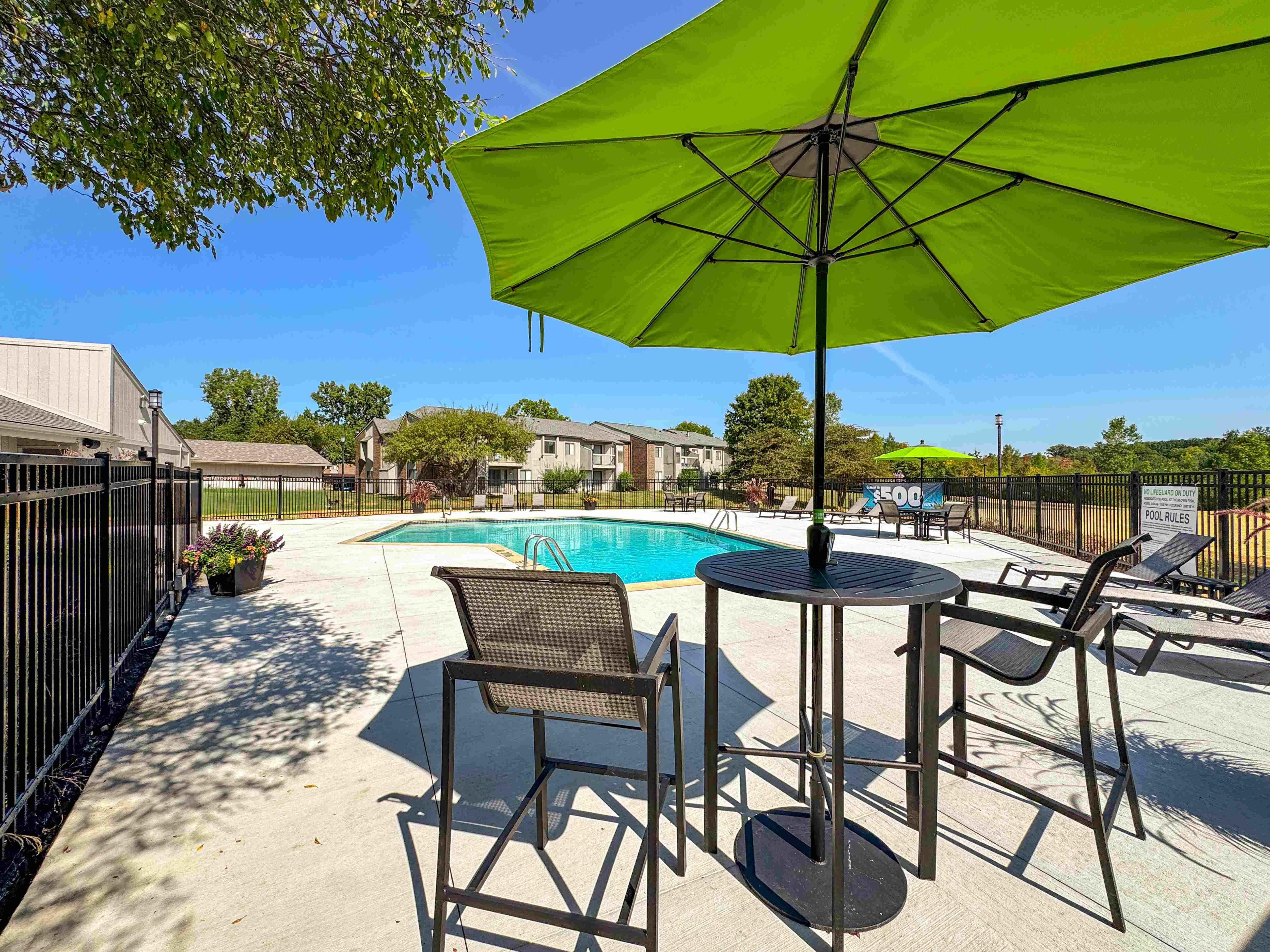 Heated pool at Three Oaks Apartments in Troy, MI