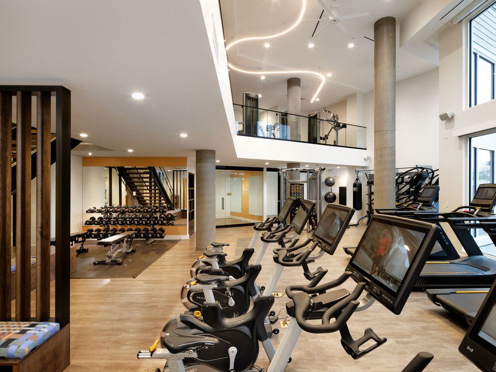 Fitness center with strength and cardio equipment