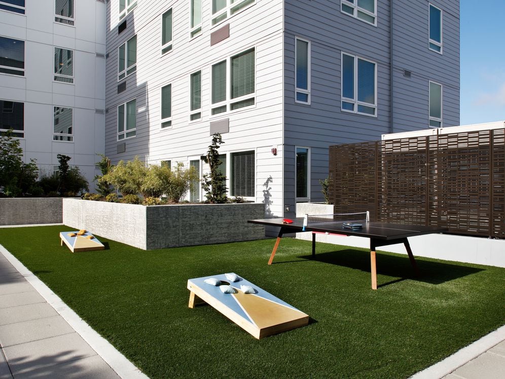 Courtyard with game area