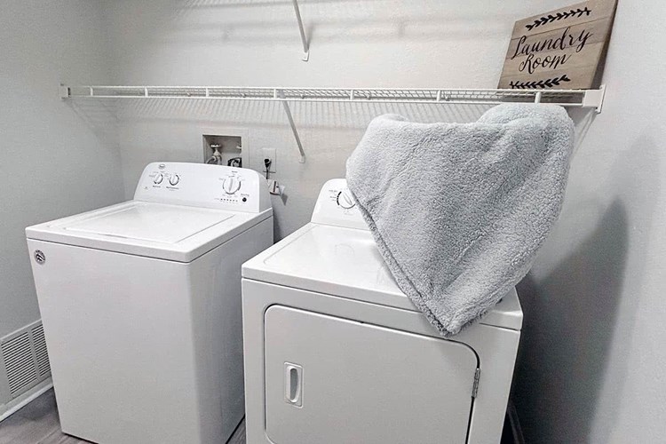 Laundry has never been so easy with your own private laundry room.
