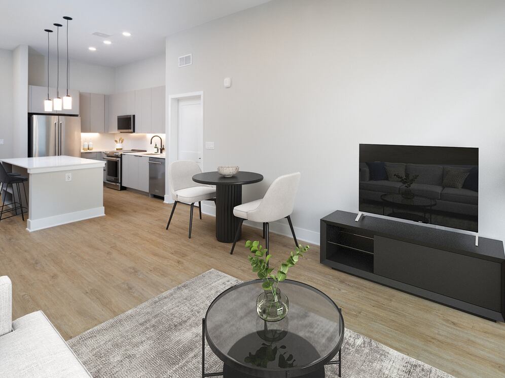 Signature Collection kitchen, dining, and living area