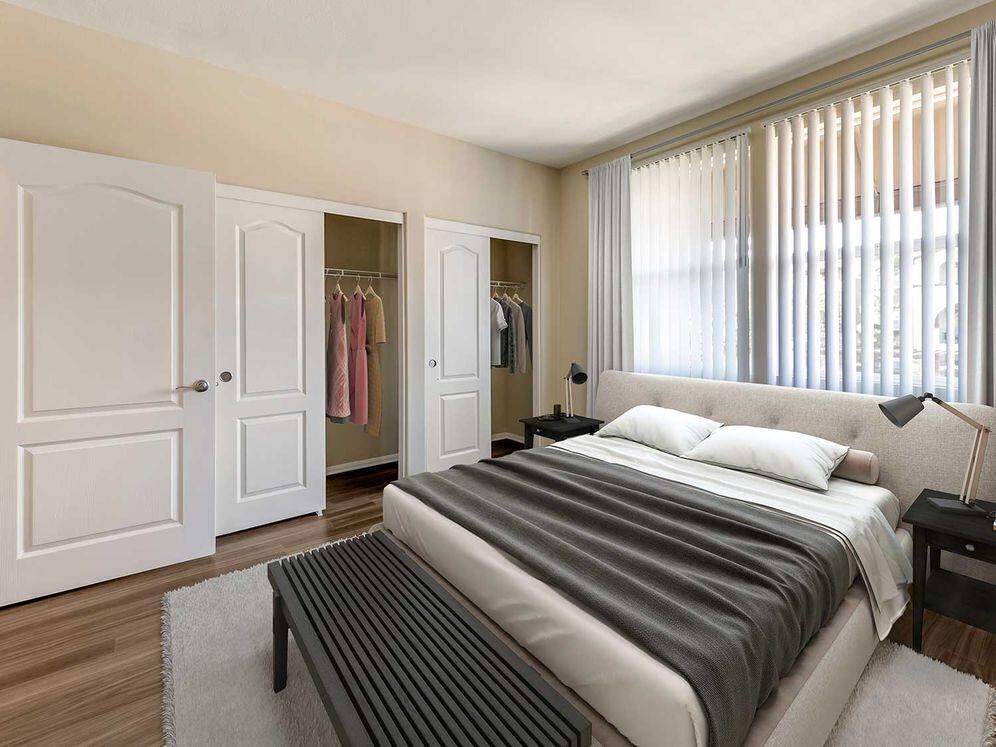 Renovated Package I bedroom with hard surface flooring