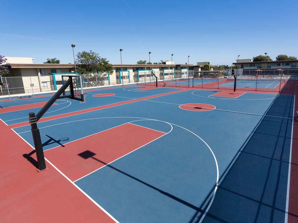 Lighted Tennis and Basketball Courts