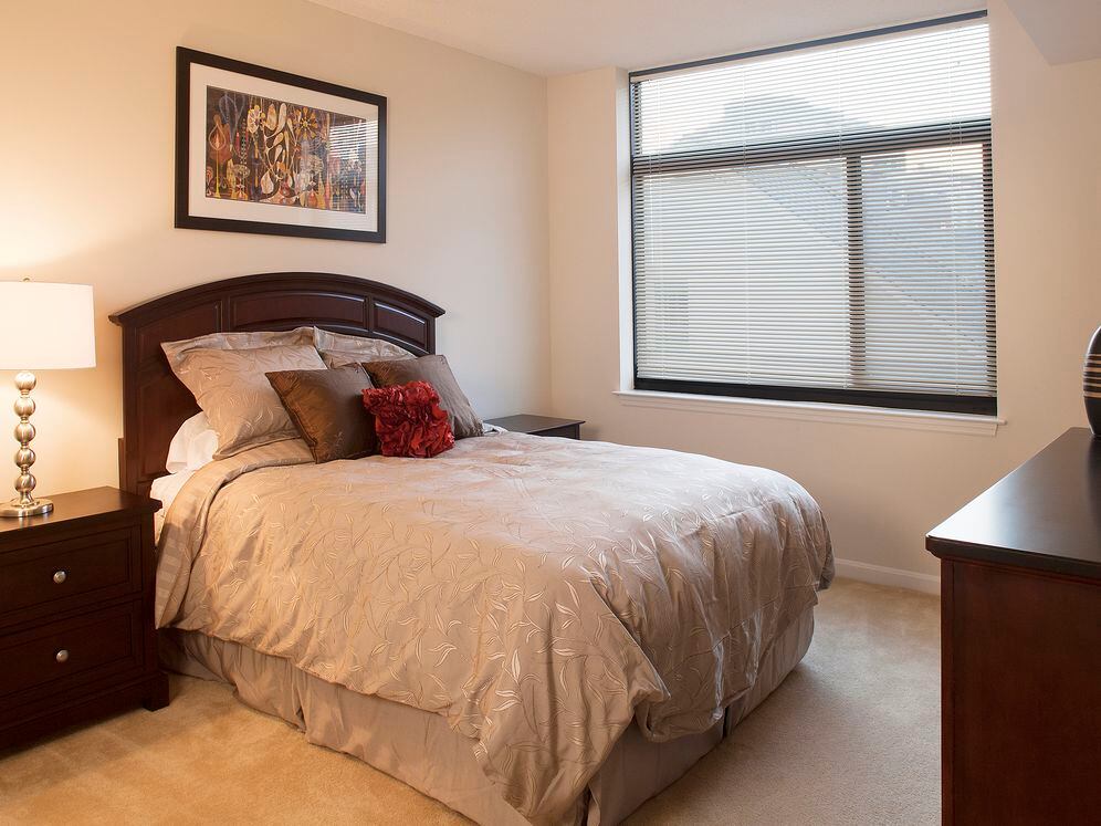 Bedroom with carpeted flooring