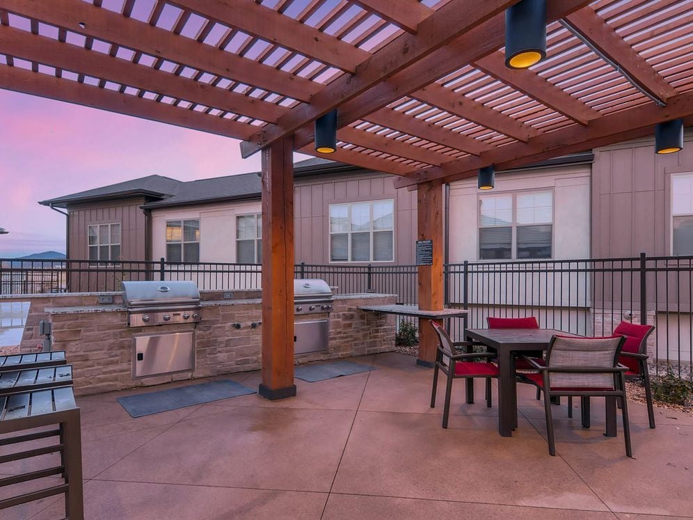 Barbecue grills and dining area