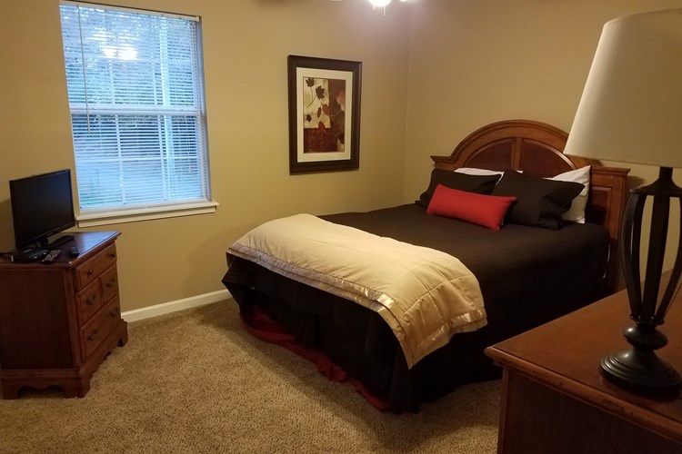 2 large bedrooms  (Shown with Cort furnishings, queen bed)