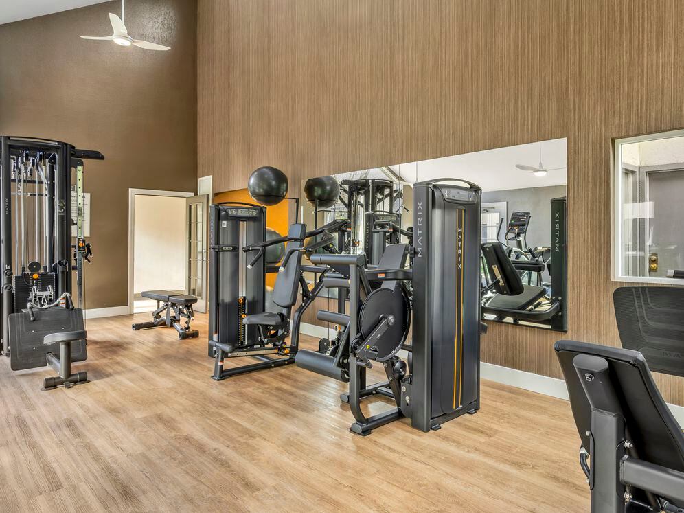 Fitness center with strength equipment