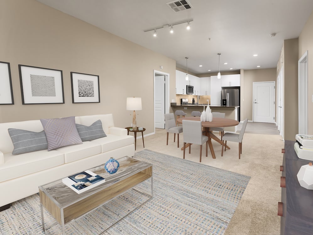 Design Scheme I living, dining, and kitchen area